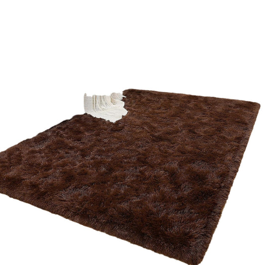 Solid Color Silk Wool Living Room Carpet Home Bedroom Bedside Blanket